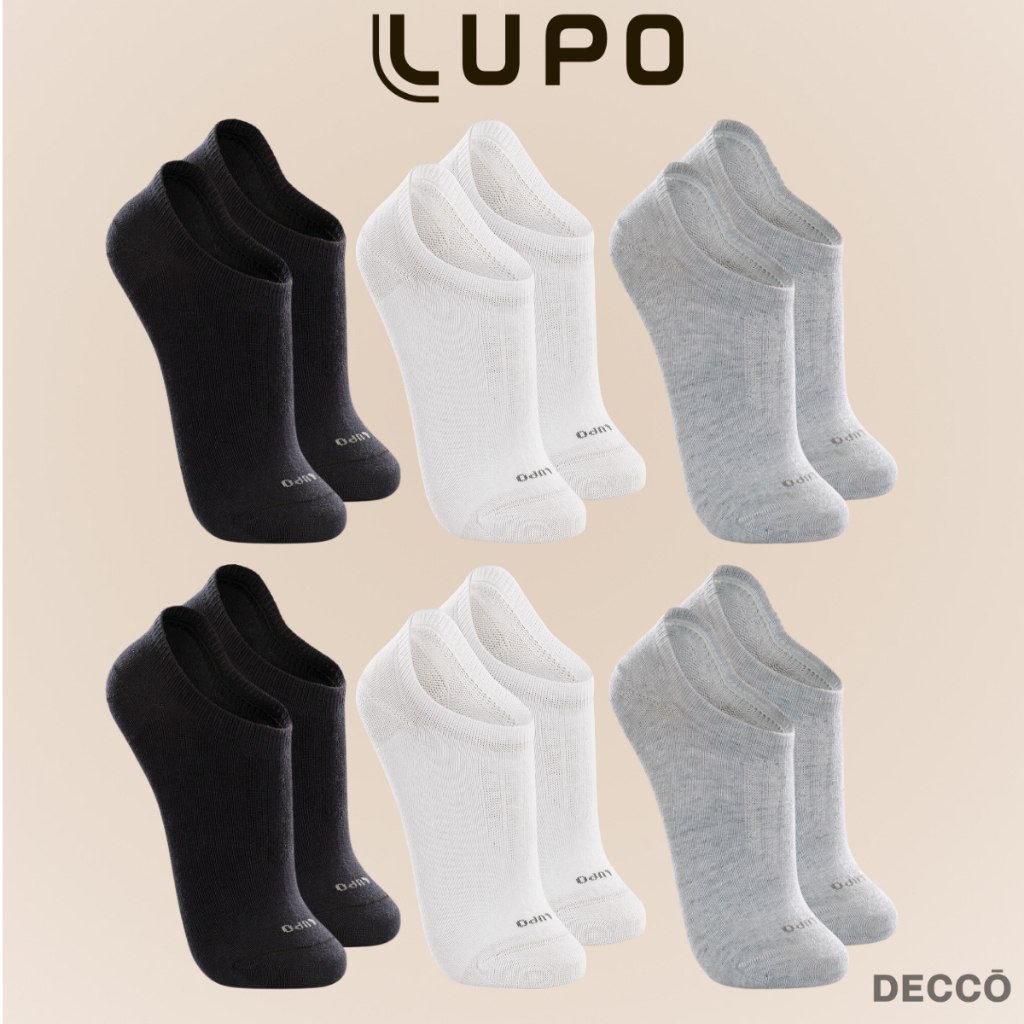 Kit De 6 Pares Meias Cano Invisível Lupo Sport Algodão Soquete Sapatilha Unissex