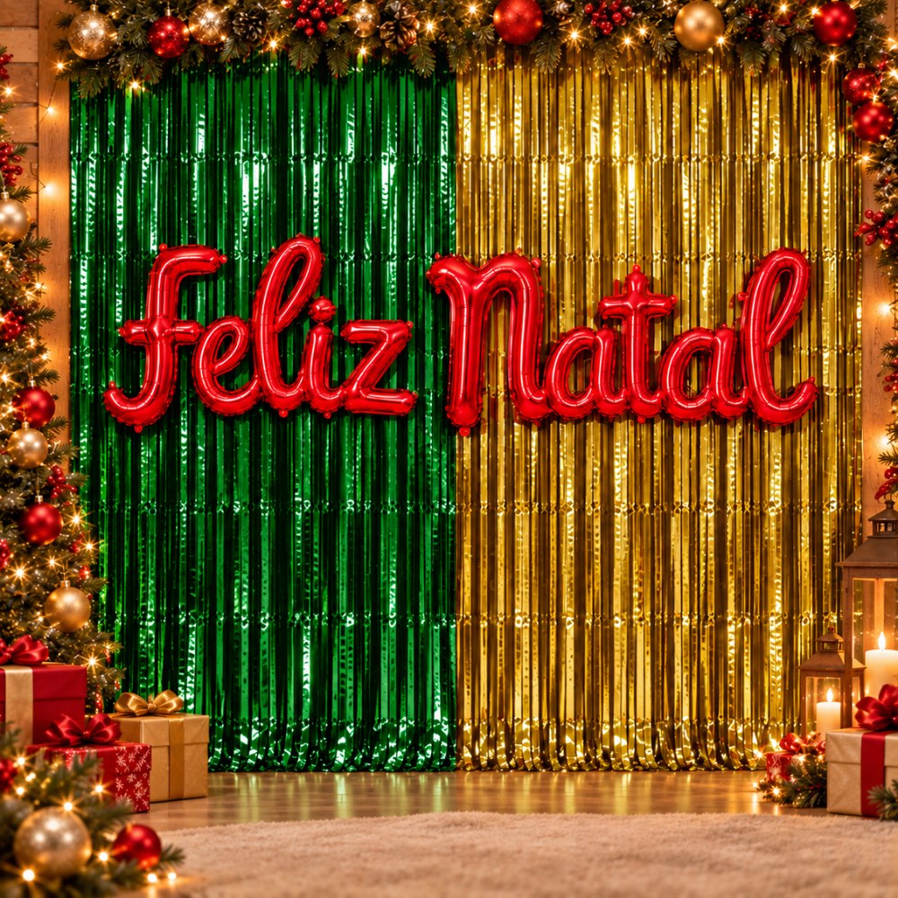 Kit Decoração De Natal Balões Metalizado Feliz Natal Enfeite Kit Completo Festas