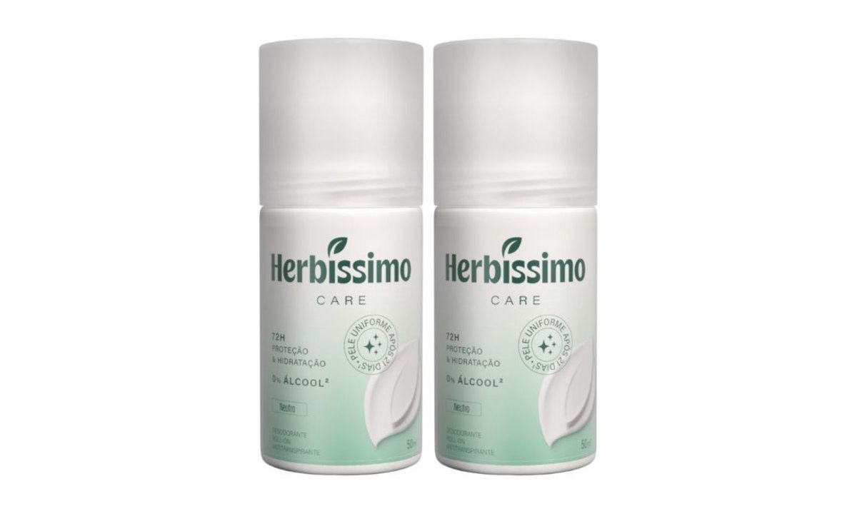 ⚠️ KIT DESODORANTE ROLL-ON ANTITRANSPIRANTE HERBÍSSIMO CARE NEUTRO 50ML (2 UNIDADES)