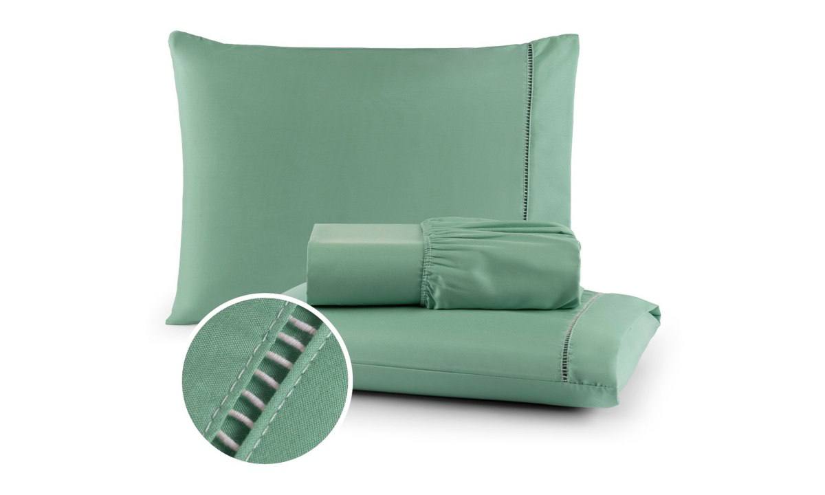 KIT LENCOL JOGO DE CAMA BERÇO SOLTEIRO CASAL QUEEN KING 400 FIOS TOQUE MACIO COM PONTO PALITO