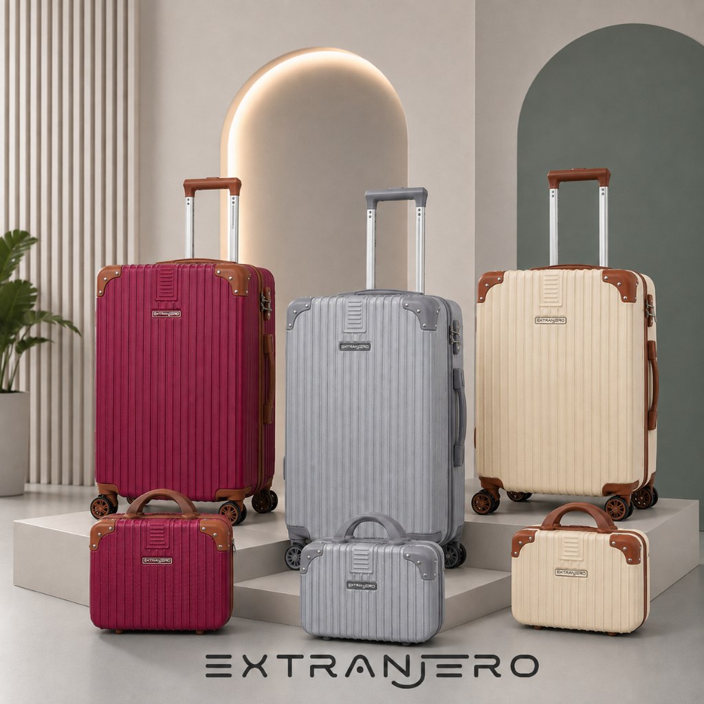 Kit Mala de Viagem Bordo +Frasqueira 10kg e 8kg Rodas 360° Removível Zíper Expansível Cadead...