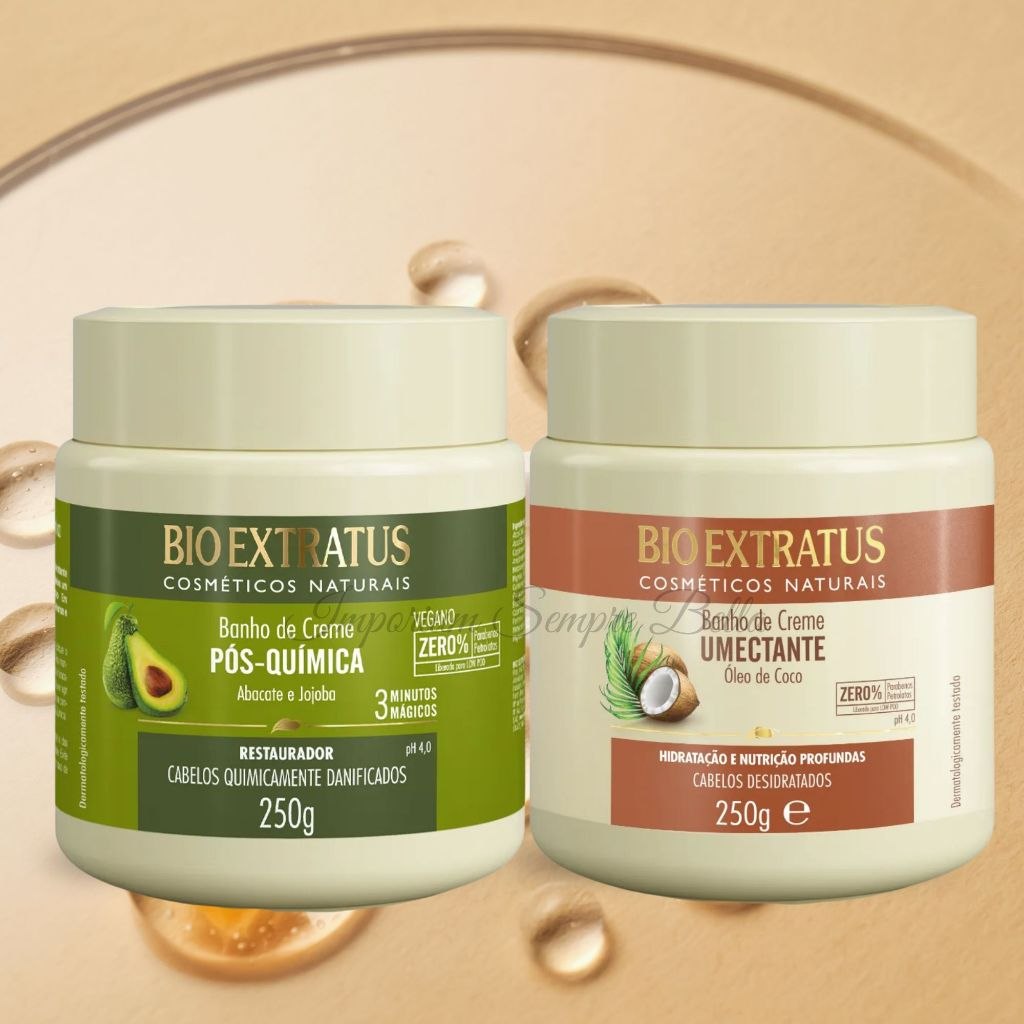 Kit Máscaras BioExtratus Pós-Química + Umectante 250g | Hidratação, Nutrição e Recuperação C...