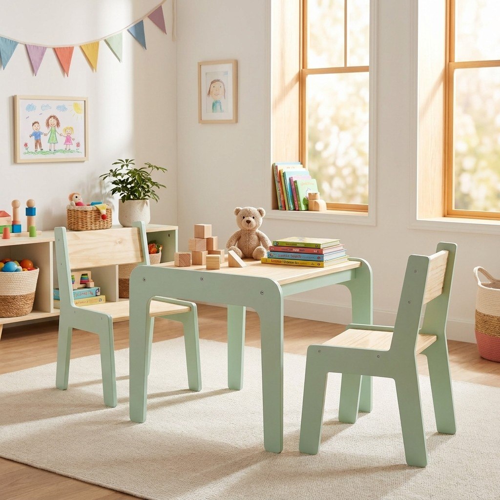 🆘KIT MESA INFANTIL COM 2 CADEIRAS EM MDF E PINUS | MESINHA EDUCATIVA INFANTIL RESISTENTE