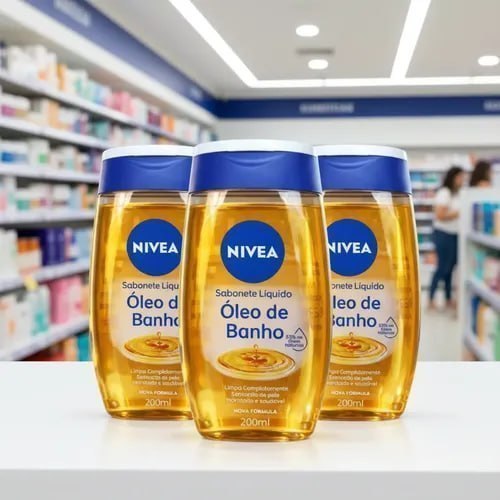 KIT - NIVEA Sabonete Líquido Óleo de Banho 200ml - 3 unidades