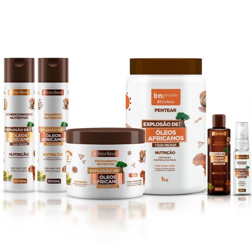 KIT ÓLEOS AFRICANOS + REPARADOR DE PONTAS BN.CACHOS