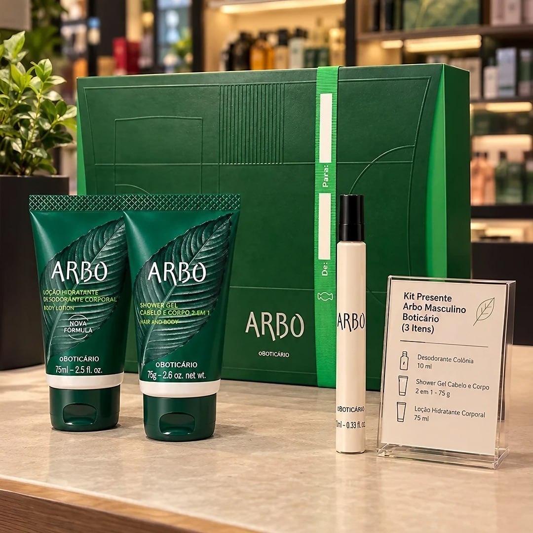 Kit Presente Arbo Masculino Boticário (3 Itens)