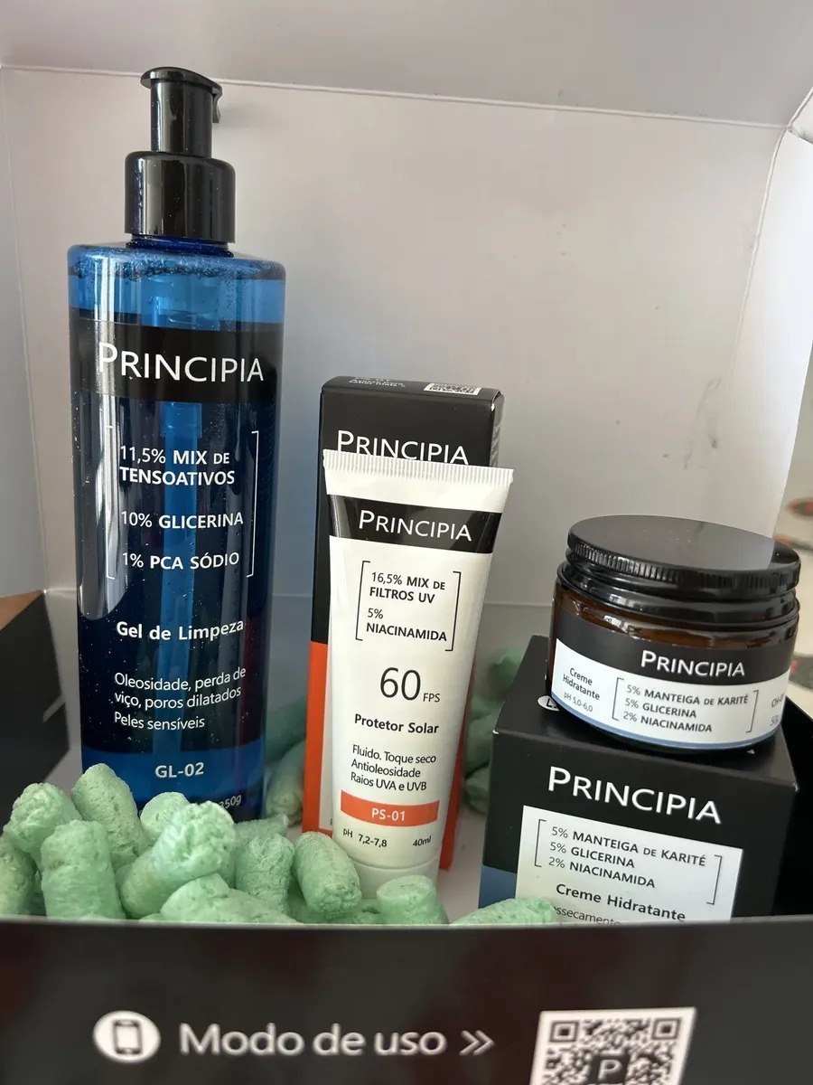 Kit Principia para Rotina de Skincare Pele Sensível com Protetor Solar FPS 60
