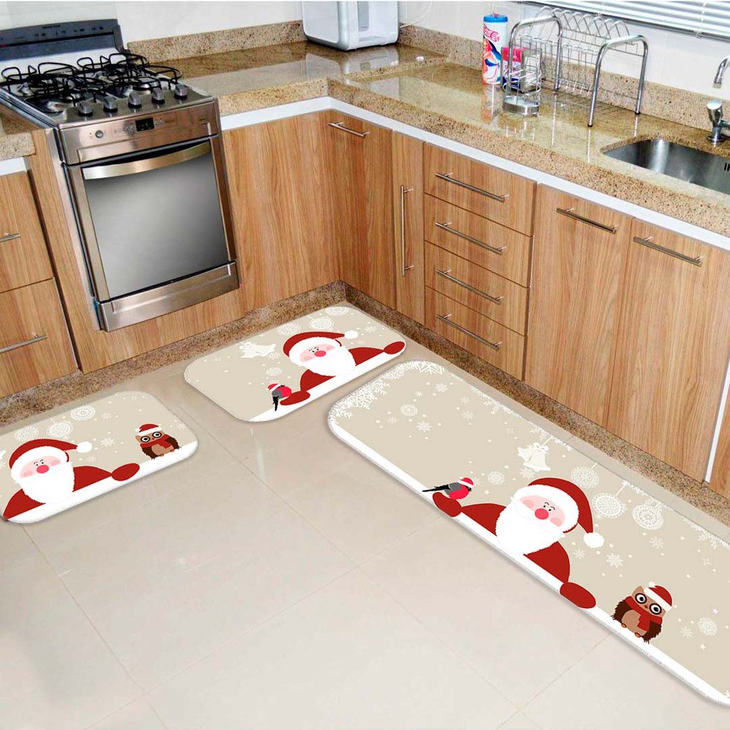 Kit Tapete de Natal para Cozinha 3 peças Christmas - PROMOÇÃO - Direto de Fábrica - Envio Im...