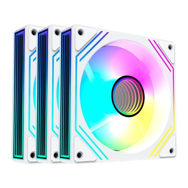 ⚠️ KIT VENTOINHAS ACEGEEK NEON, ARGB, 3X120MM, BRANCO, AG-NEON3X1-WH
