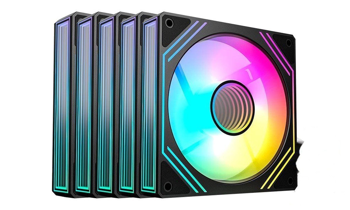 ➡️ KIT VENTOINHAS ACEGEEK NEON, ARGB, 5X120MM, PRETO, AG-NEON5X1-BK