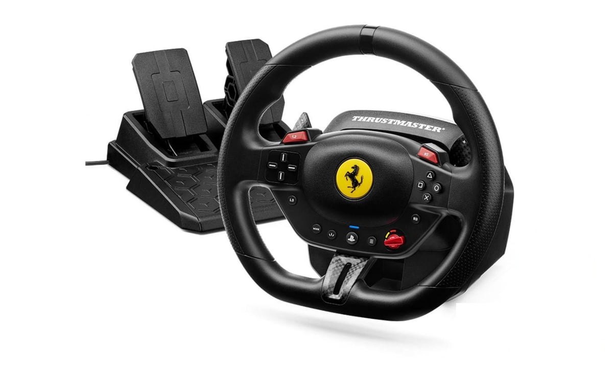 ➡️ KIT VOLANTE E PEDAL T98 FERRARI PARA PS4, PS5 E PC - THRUSTMASTER
