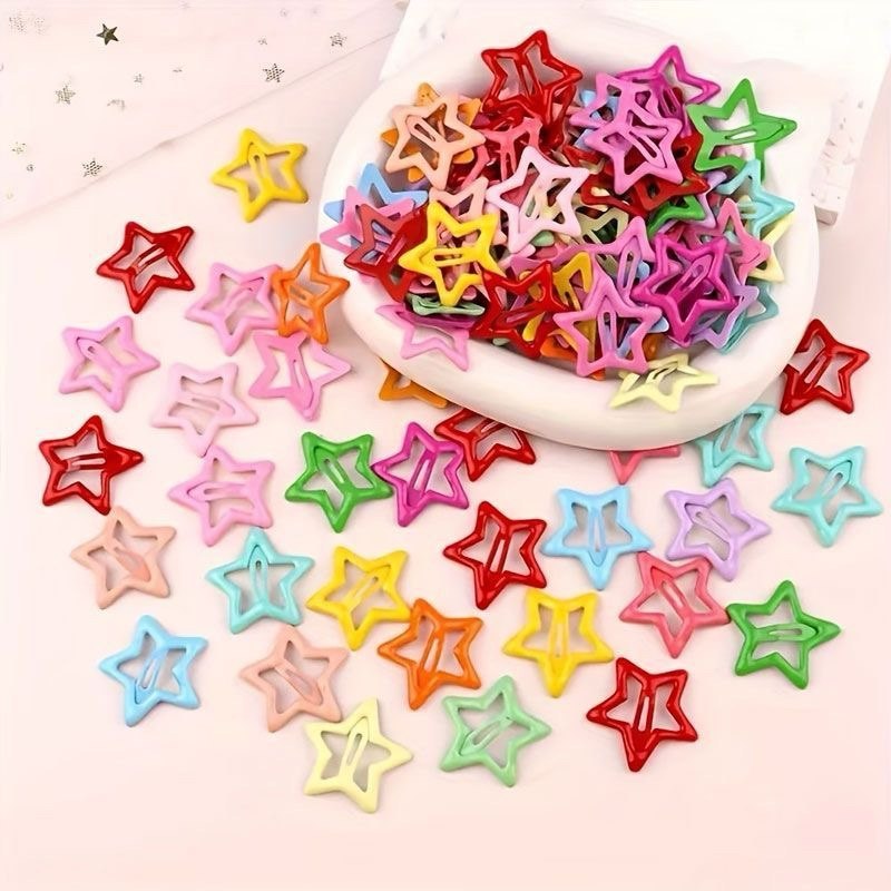 KIT50 PEÇAS GRAMPOS DE CABELO ESTRELA DOPAMINA COR DOCE PARA MULHERES，MODAPRESILHAS LATERAIS