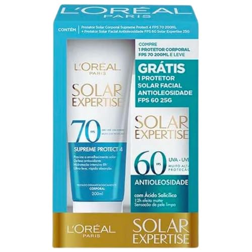 L'Oréal Paris Solar Expertise Kit Protetor Solar FPS 70 + FPS 60, 200ml+25g