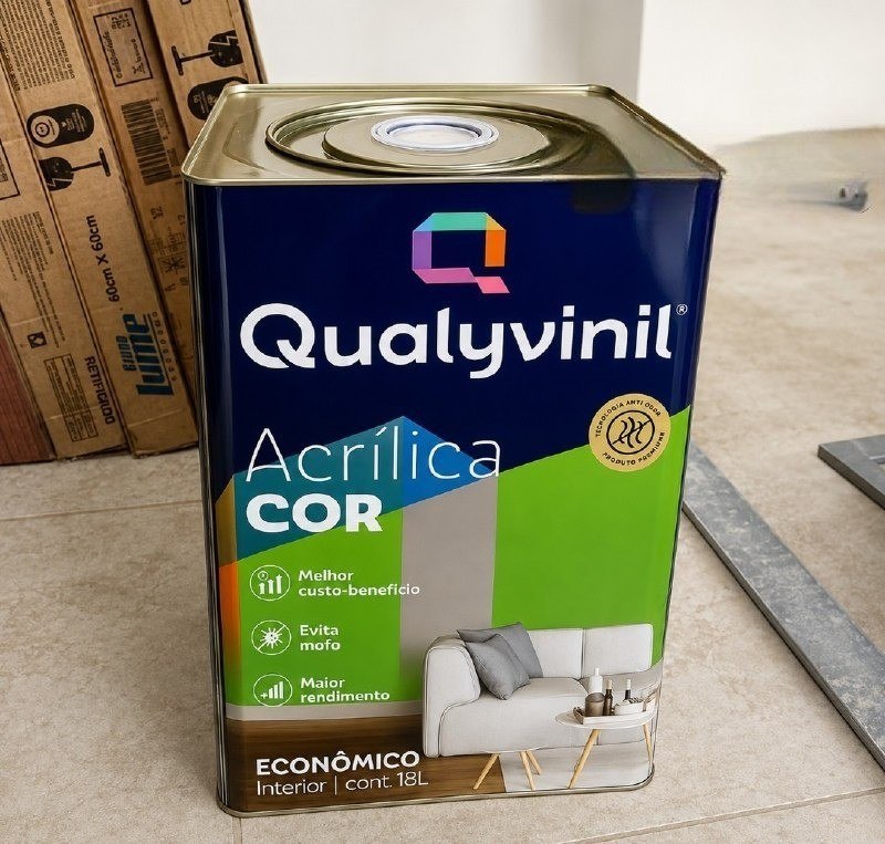 Latex Acrílica Tinta C/ Maior Rendimento Qualyvinil Branco Acabamento Fosco Cor Branco | Lat...