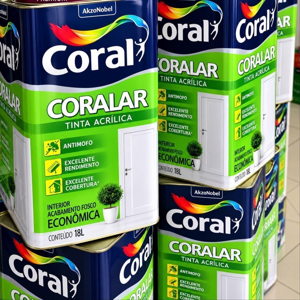 Latex acrílica tinta coral anti mofo branco 18l coralar