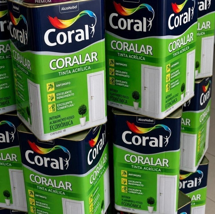 Latex acrílica tinta coral anti mofo branco 18l coralar branco fosco