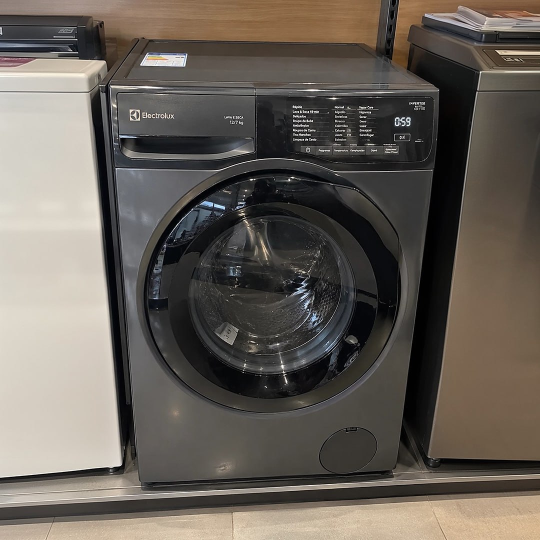Lava E Seca Electrolux 12kg Cinza Ônix Inverter (lsc12 Cinza