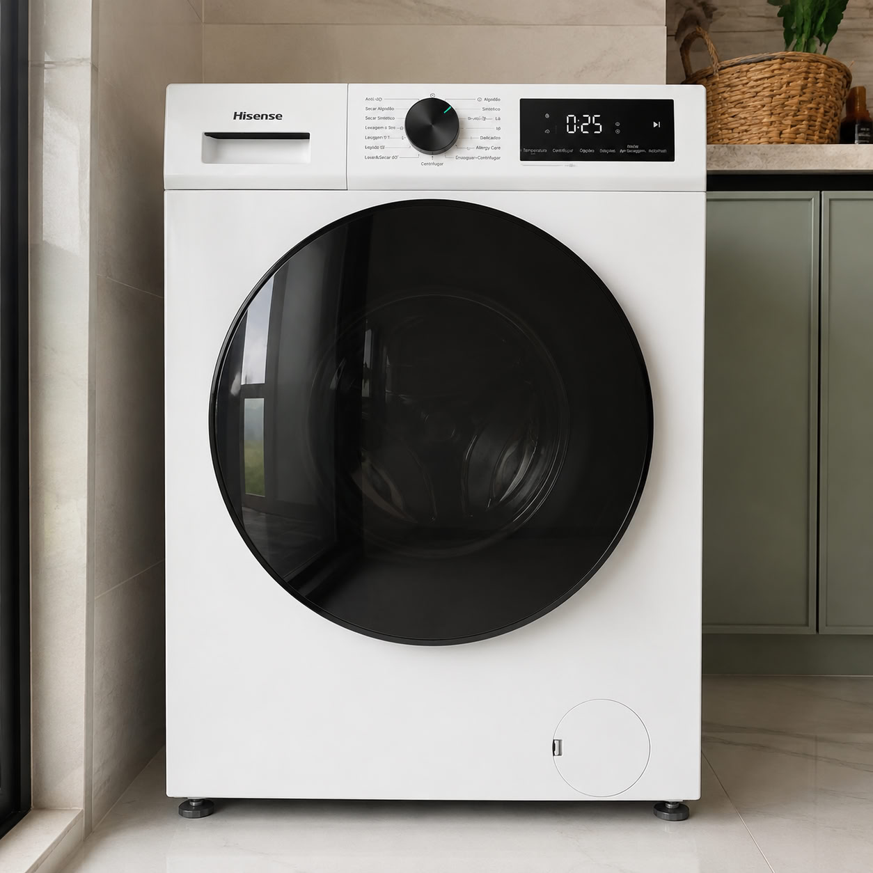 Lava e Seca Hisense 1i 11kg/7kg - 4 em 1, Inverter, Ciclo Rápido, Economia de Água - WD1i1141