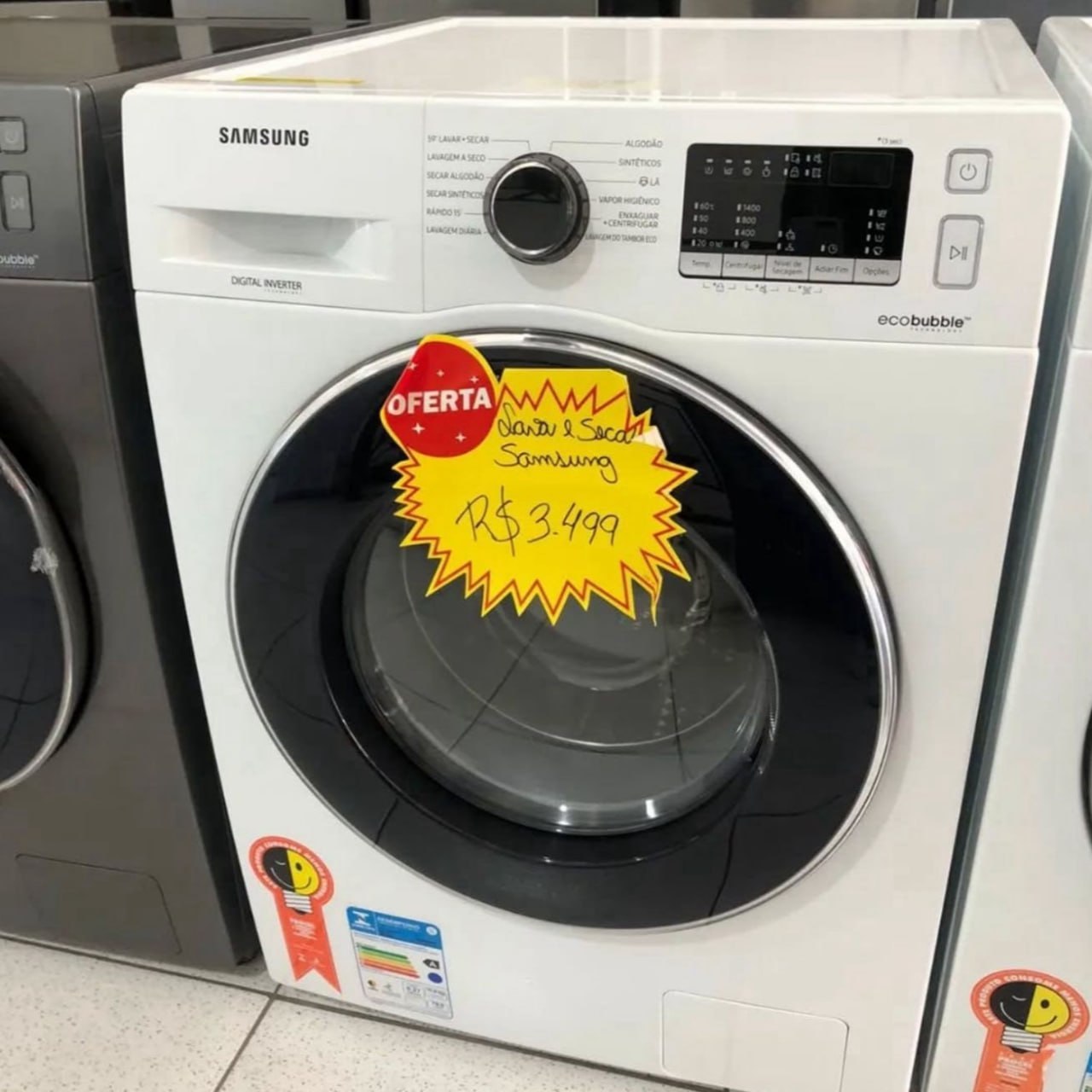 Lava E Seca Samsung Wd11m Com Digital Inverter Branca 11kg