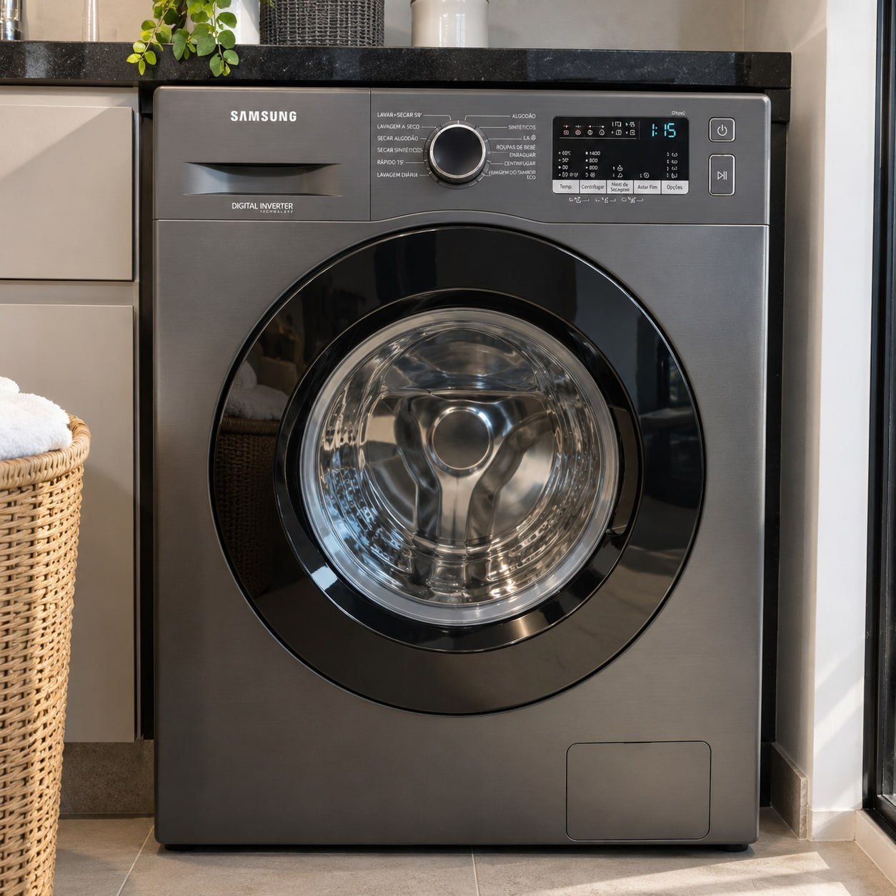 Lava E Seca Samsung Wd11m Com Digital Inverter Inox 11kg Inox