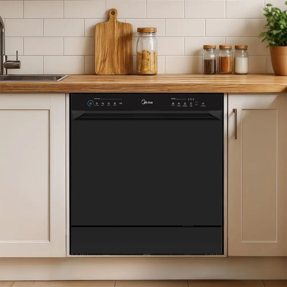 Lava Louças 8 Serviços Preta Touch Plus Midea Preto - 110V