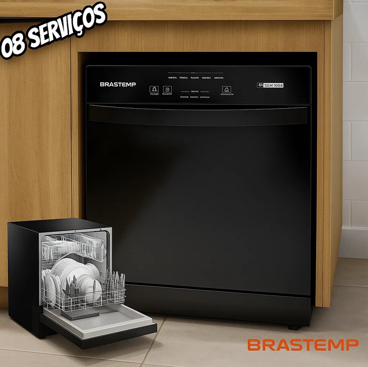 Lava Louças Brastemp 8 Serviços Preta - BLF08AE Preto