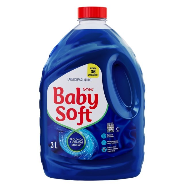 ➡️ LAVA ROUPAS LÍQUIDO BABY SOFT TOTAL MAX 3L