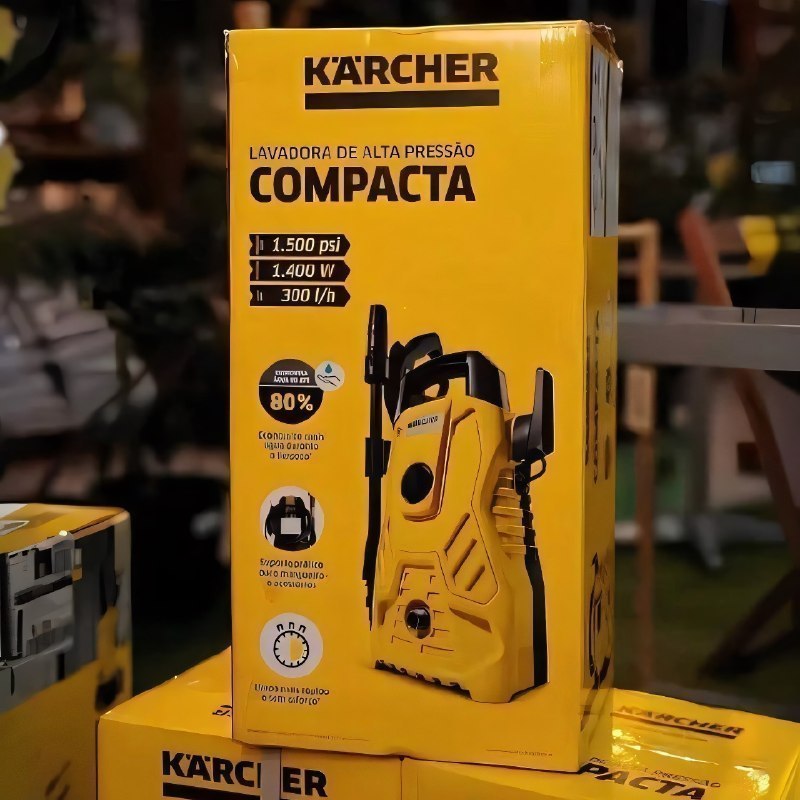 Lavadora de Alta Pressão Kärcher Compacta 1.500 PSI 1400W 300L/h com Aplicador de Detergente...
