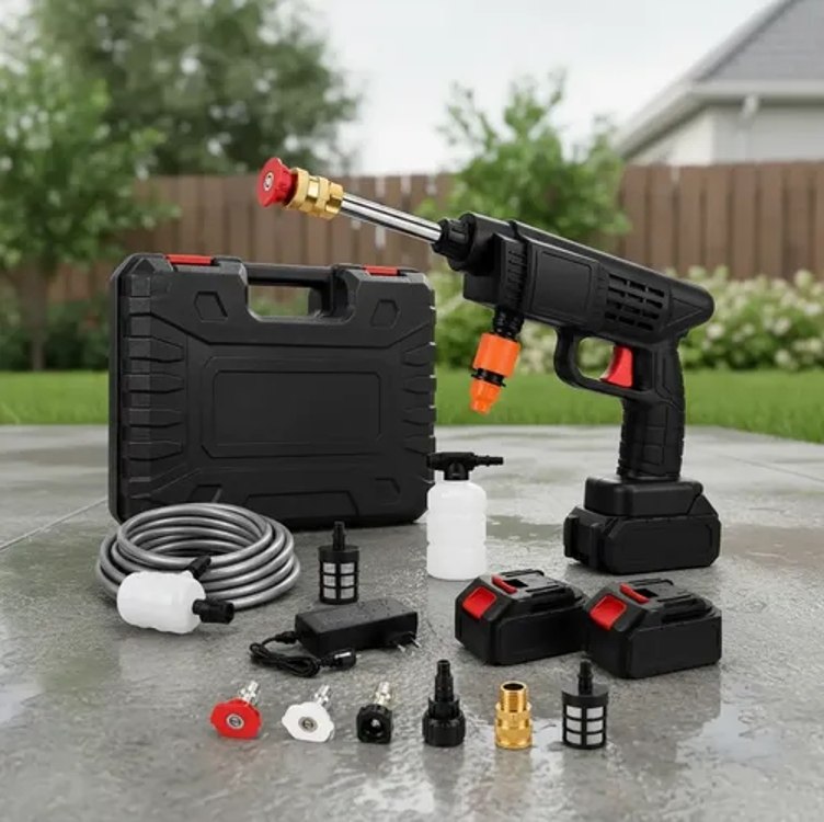 Lavadora Potente Portátil 2 Baterias Preto 110/220v 48v