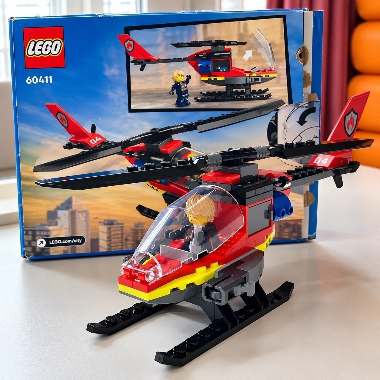 Lego City Helicóptero Dos Bombeiros Com 85 Peças