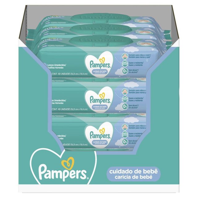 ➡️ LENÇOS UMEDECIDOS PAMPERS CARÍCIA DE BEBÊ 576 UNIDADES