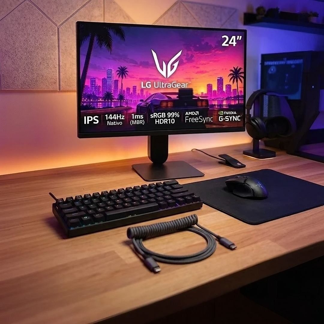 LG UltraGear Monitor Gamer 24" IPS 144Hz nativo, 1ms (MBR), Full