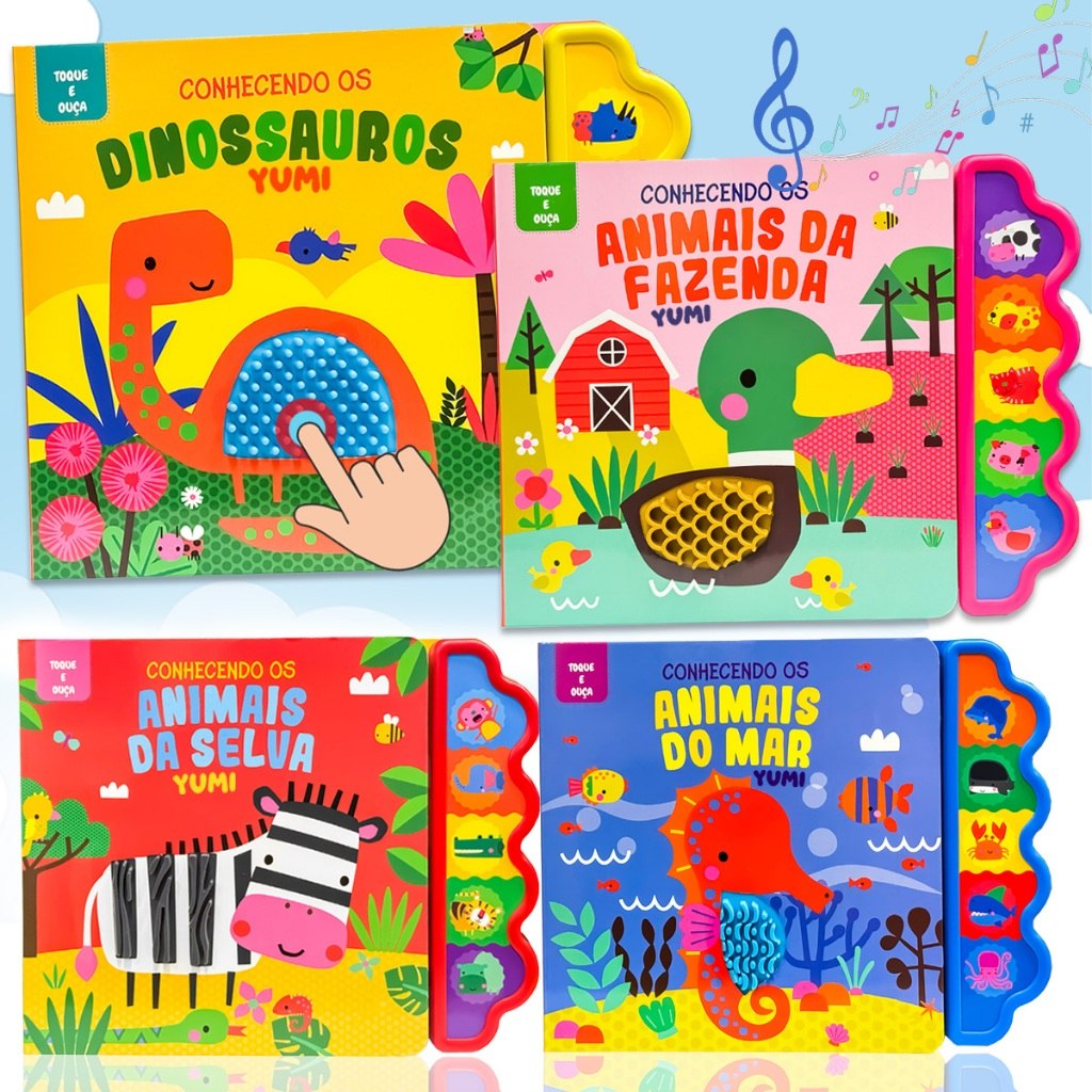 Livro Sensorial Bebê | Toque E Ouça Com Sons E Texturas | Coleção Premium Educativa