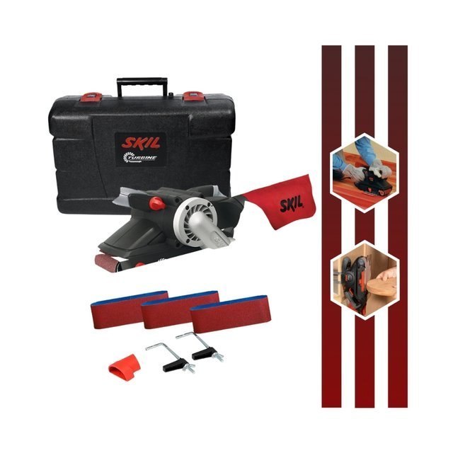 ⚠️ LIXADEIRA DE CINTA MODELO 7640, POTÊNCIA DE 900W COM MALETA E ACESSÓRIOS SKIL