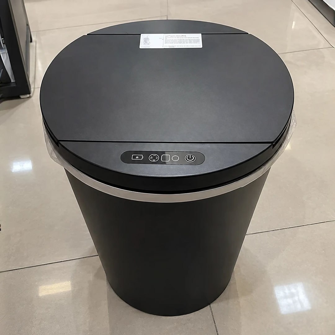 Lixeira Inteligente Automática Redonda Recarregável USB‐C Sensor para Cozinha Banheiro Escri...