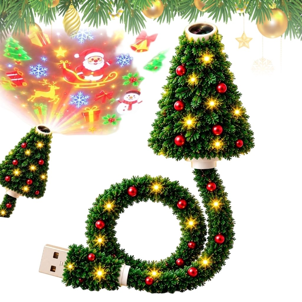 Luz De Projeção De Árvore De Natal , Projetor LED Plug-And-Play USB Com 6 Cenas Festivas , L...