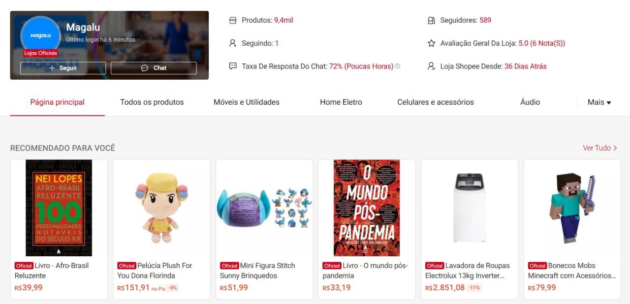 🚨 MAGALU E KABUM DENTRO DA SHOPEE