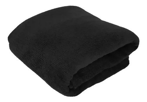 ➡️ Manta Cobertor Micro Fibra 110 X 150cm Cores Cor Preto Desenho do tecido Liso