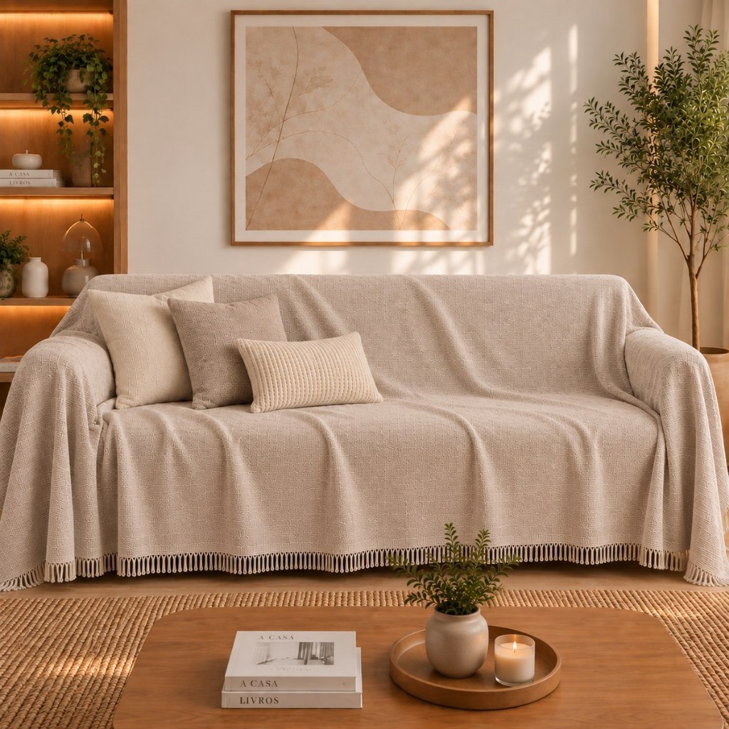 🔥 MANTA PARA SOFÁ GIGANTE 400X180CM TIPO CAPA PROTETORA DE SOFÁ LUXO SUPER KING 4 LUGARES AL...