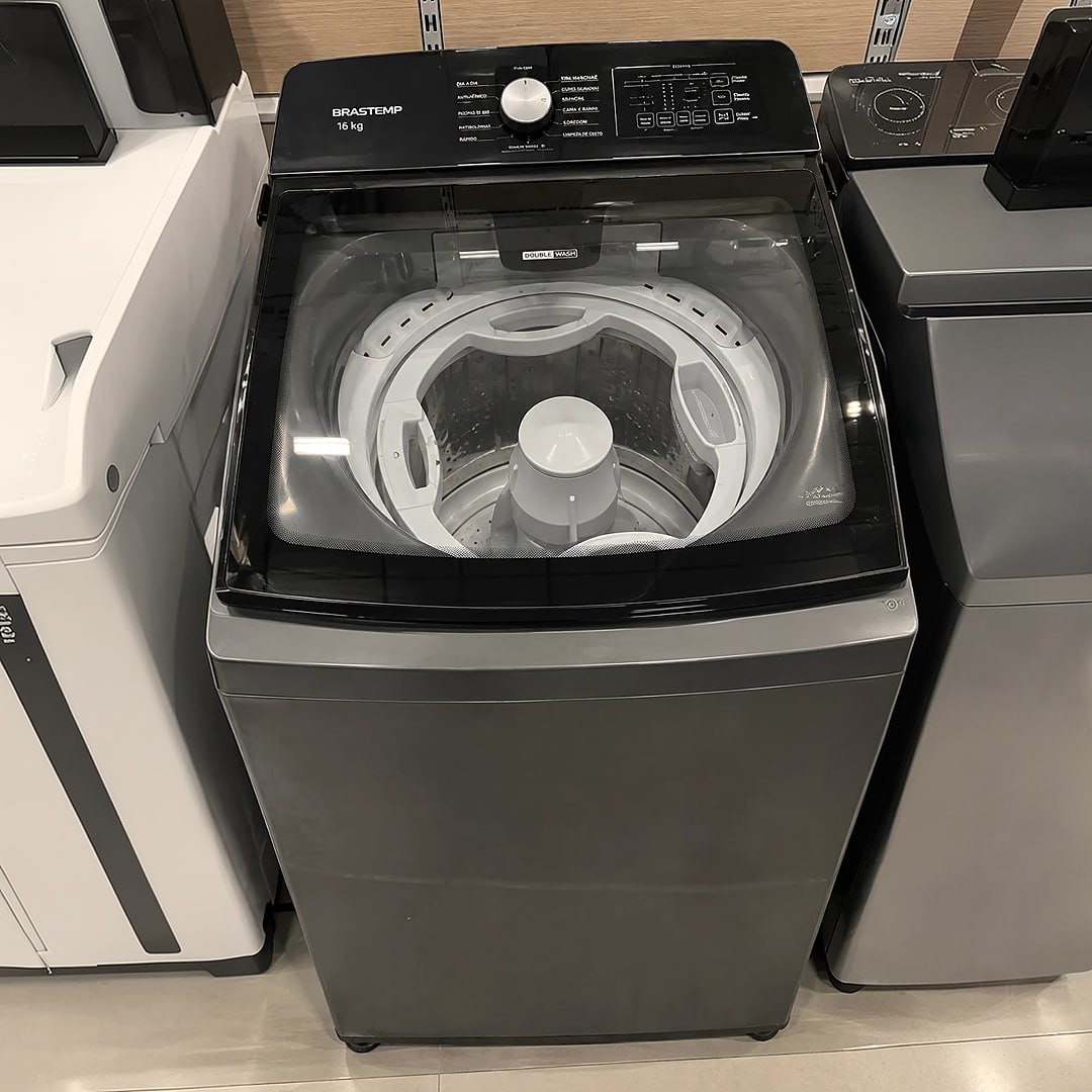 Máquina de Lavar Brastemp 16kg Titânio Double Wash - BWD16A9 220V