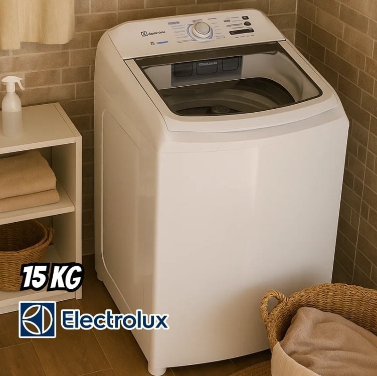 Máquina de Lavar Electrolux 15kg Branca Essential Care com Cesto Inox e Jet&Clean (LED15)