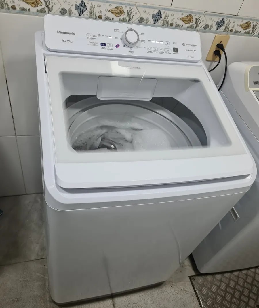 Maquina De Lavar Panasonic 19kg Branca Na-f190a1w