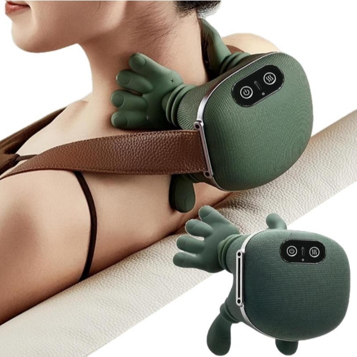 Massageador de Pescoço e Ombros Portátil 3D Com Calor Relaxante Massagem Profunda