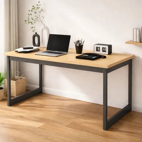 ➡️ Mesa Escritório Industrial 150x60 Reforçado Ferro Homeoffice