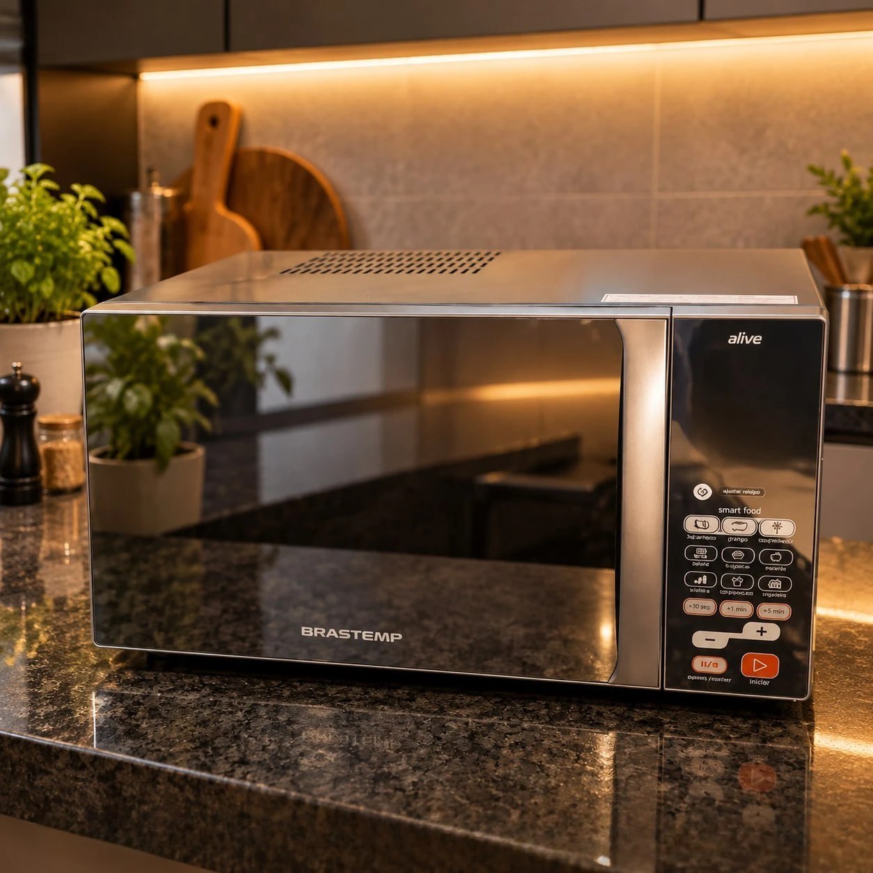 Micro-ondas Brastemp 38L Inox Espelhado Grill - BMJ38AR