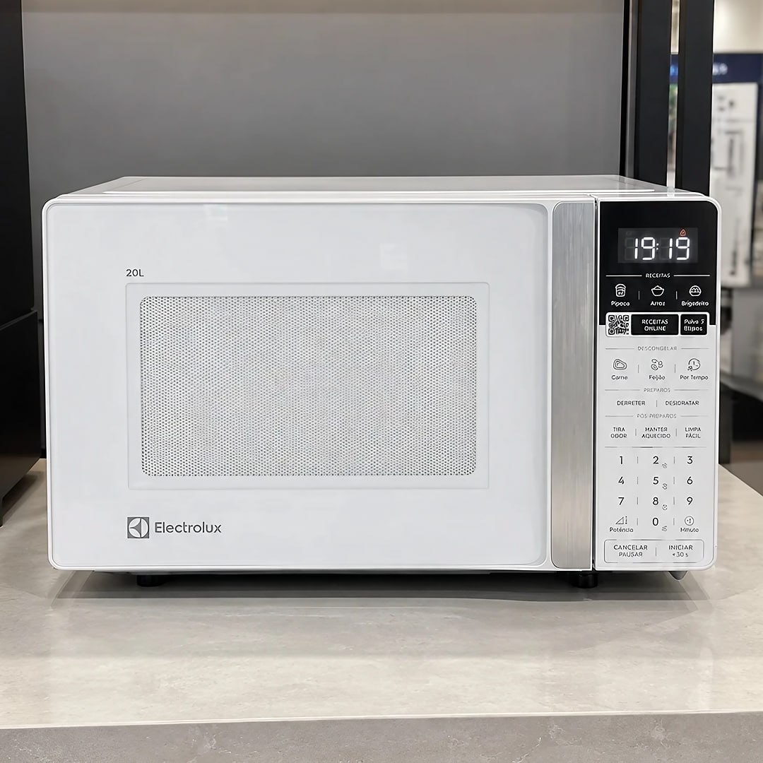 Micro-ondas Electrolux Efficient 20L Branco Função Descongelar e Receitas Pré-Programadas (M...
