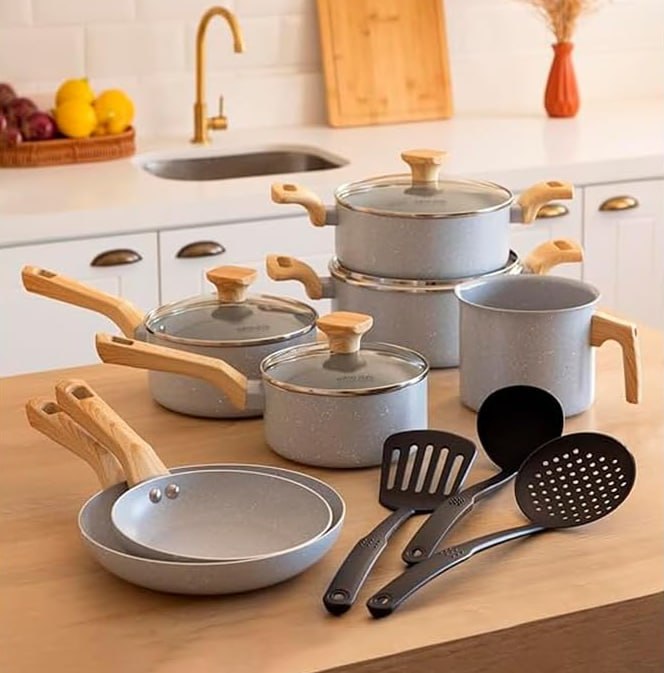 Mimo Style Conjunto de 10 Panelas, Pratic Cook Green, Compatível com Fogão por Indução