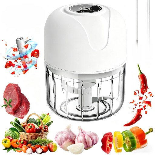 Mini Processador Triturador Sem Fio Elétrico 250ML De Alimentos Para Legumes Alho Gengibre
