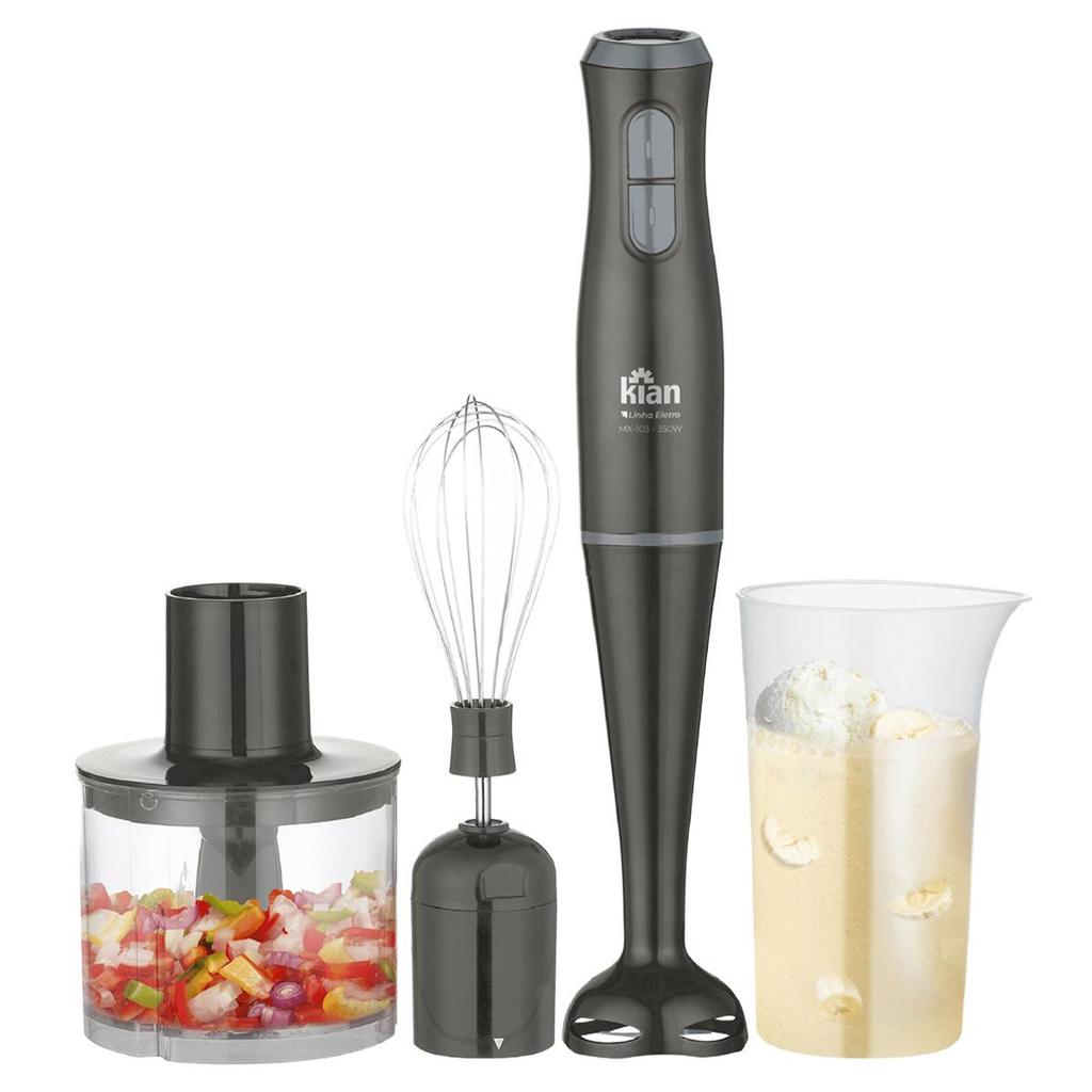 MIXER 3 EM 1 MULTIFUNÇÕES 2 VELOCIDADES 350W - KIAN
