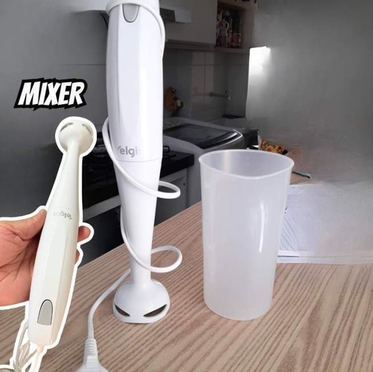 Mixer De Mão Portátil Branco 200w Com Copo 700ml MIX1002 Elgin